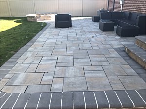 cambridge toffee onyx lite ledgestone smooth xl fire pit step up patio raised seat wall